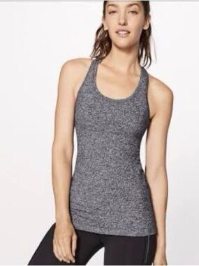 Lululemon Cool Racerback Tank Top Heathered Dark Gray Size 8